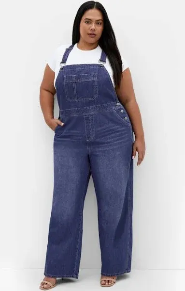 City Chic Women's Full Length Straight Leg Overalls