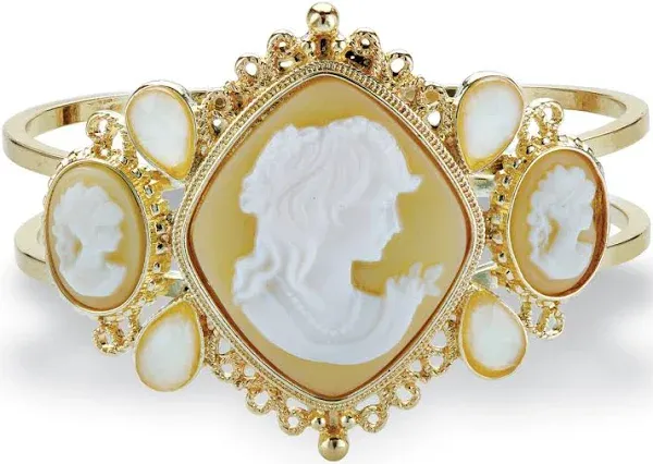 PalmBeach Jewelry Vintage-Style Cameo Lucite Bangle Bracelet