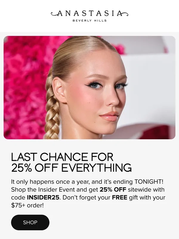 Anastasia Beverly Hills - Last Call For : 25% Off Ends In Few Hours