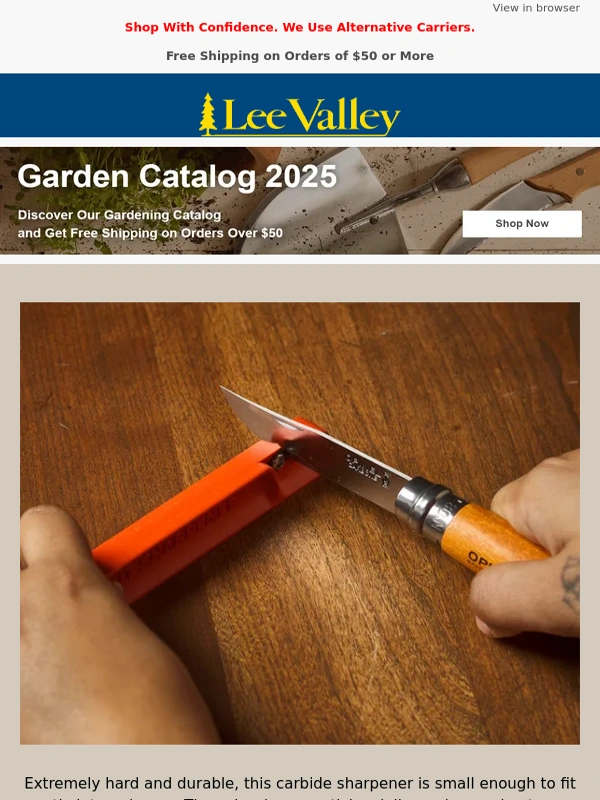 Lee Valley Tools - Keep a Keen Edge with This Carbide Knife Sharpener