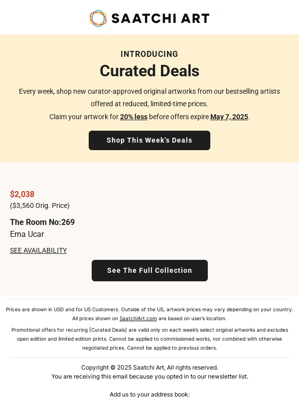 Saatchi Art - This Week’s Curated Deals