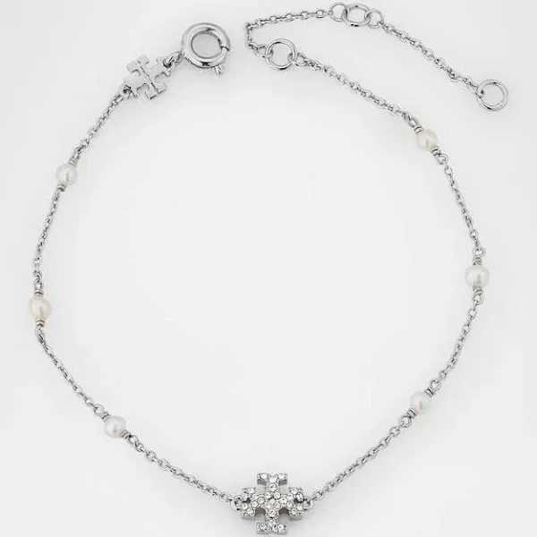 Tory Burch Women's Kira Pearl Delicate Bracelet in Sterling Silver