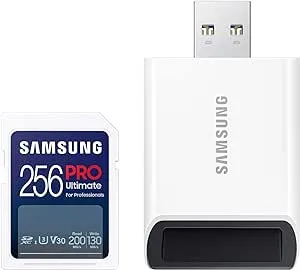 SAMSUNG PRO Ultimate Full Size 256gb Memory Card + USB Reader $18.15