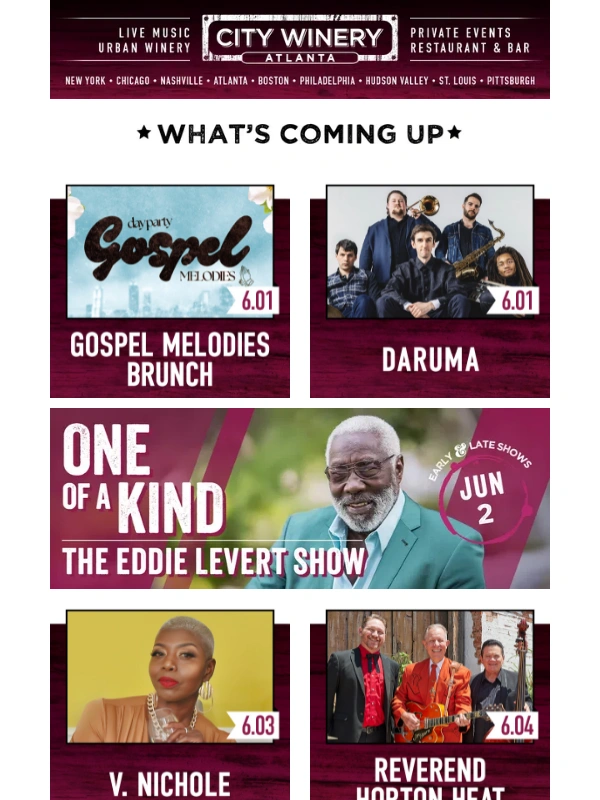 City Winery - Mark Curry,The Floacist,Keke & More This June at City Winery Atlanta! ?✨?