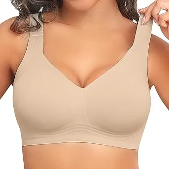 PoseFree - Womens Seamless Wireless Supportive Bra, Push Up, Comfort, Soft, No Underwire, Full Coverage, T-Shirt Bra