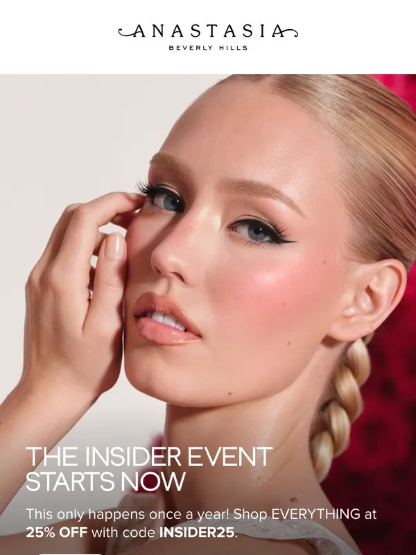 Anastasia Beverly Hills - Get 25% OFF Sitewide With Code INSIDER25