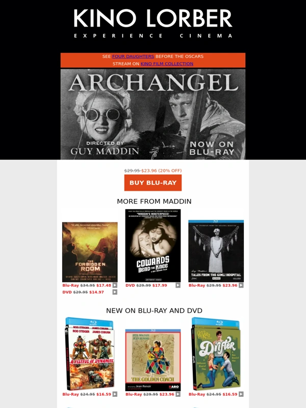 Kino Lorber - ? Guy Maddin's 'Archangel' Now On Blu-Ray ?