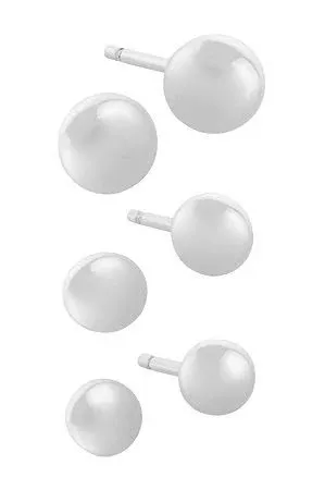 Silver Reflections 3 Pair Ball Earring Set