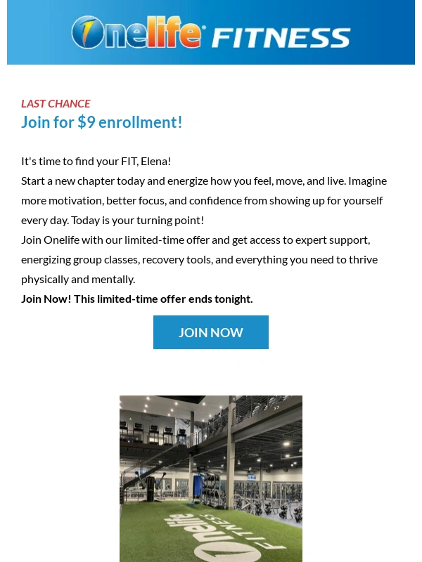 Onelife Fitness - Last Chance to Find Your FIT & Save! ⏳