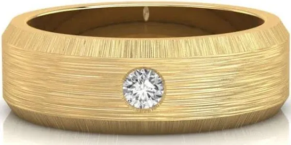 Round Diamond Men Wedding Ring In Flush Setting