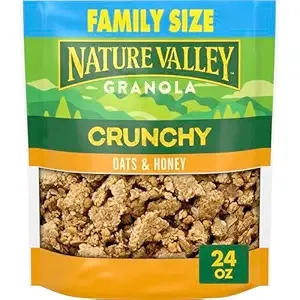 Nature Valley Crunchy Granola, Oats and Honey, Resealable Snack Pouch, Family Size, 24 oz