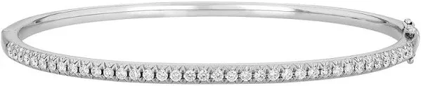 Borsheims Single Row Diamond Bangle Bracele in White Gold