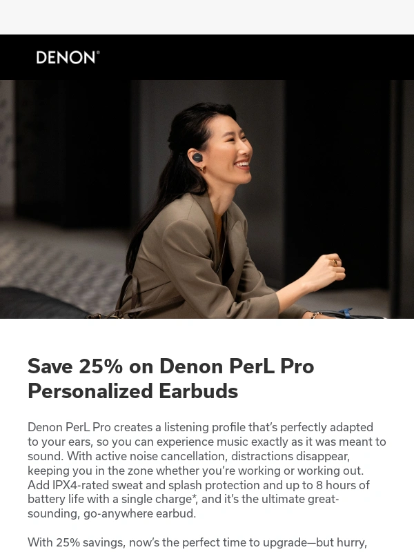 Denon - Don't Miss Out on 25% off Denon PerL Pro earbuds