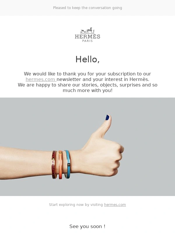 Hermes - Your Hermès newsletter subscription
