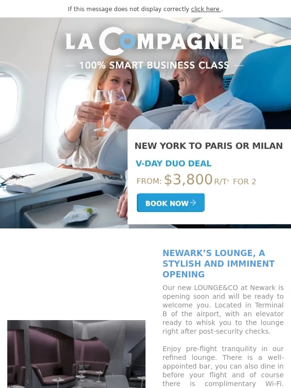La Compagnie - New lounge at Newark and more of Europe