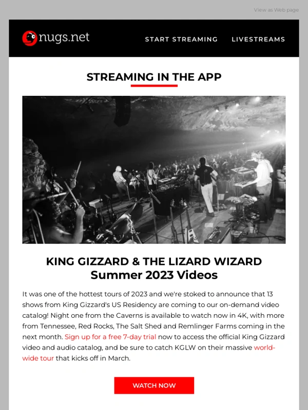 Nugs - Watch King Gizzard now ??‍♀️ Billy Strings and SCI tonight ??