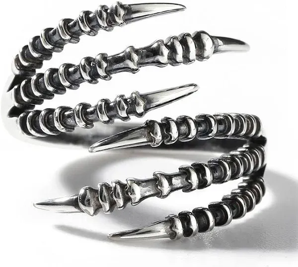 Jeulia Men's Sterling Silver Sharp Claw Ring