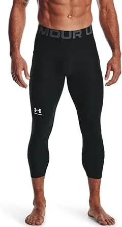 Under Armour Mens Armour HeatGear 3/4 Leggings , Black (001)/Pitch Gray, Large