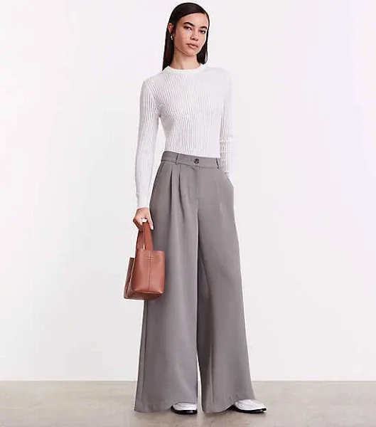 Loft Versa Crepe Drape Palazzo Pants