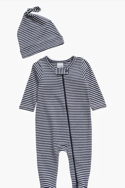 Nordstrom Print Zip Footie & Beanie Set