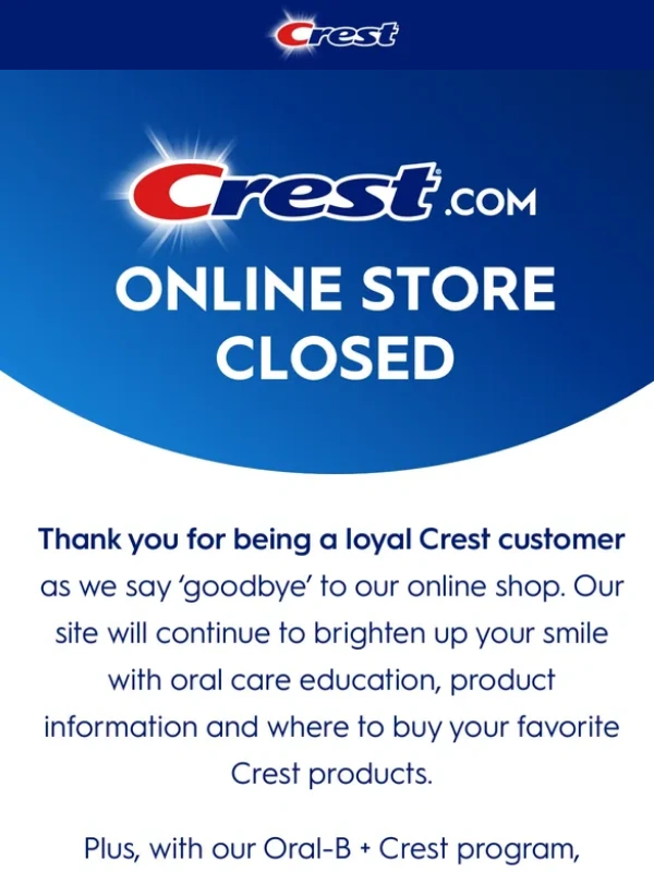 Crest White Smile - Online Store Closed