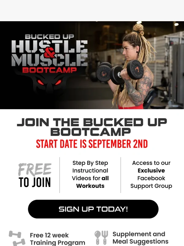 Bucked Up - FREE Bucked Up Bootcamp is almost here! ?