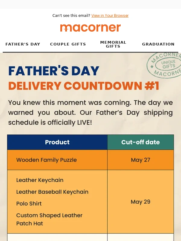 Macorner - It's official,Friend: our Father’s Day Cut-off Sale is LIVE!