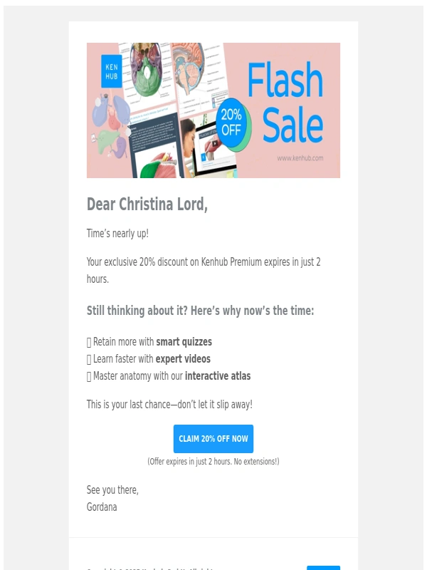 kenHub - ? Just 2 hours left – Your 20% discount is about to expire!