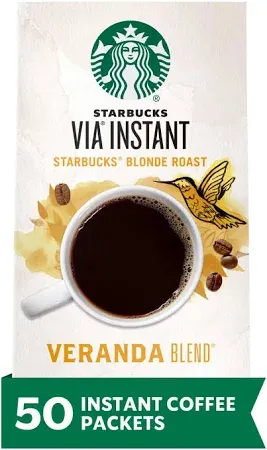 Starbucks VIA Instant Coffee Blonde Roast Packets Veranda Blend
