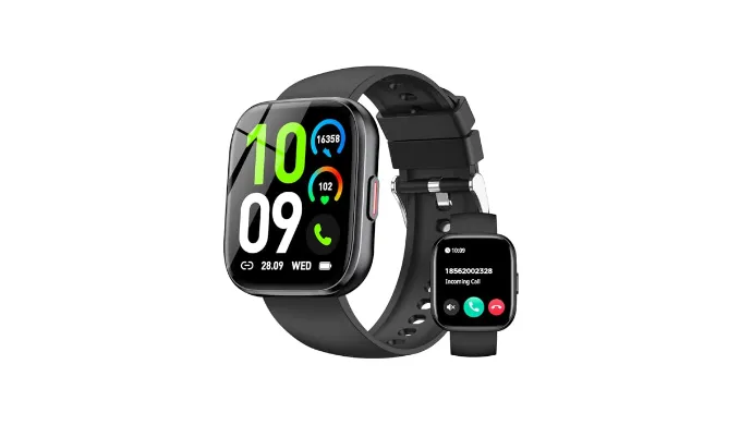 Smart Watches for Men Women Answer/Make Call, 1.85″ Fitness Watch with 120+ Sports Modes, Heart Rate/Blood Oxygen/Activity Tracker, Pedometer, IP68 Smartwatch for iOS Android Samsung (Black, 1.85)