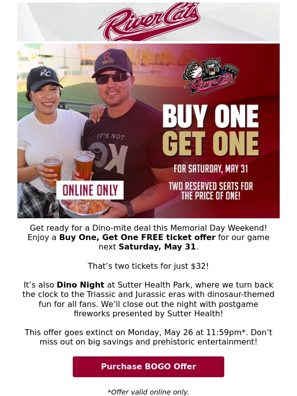 Ticketmaster - Double the Fun,Half the Price: BOGO Offer for Dino Night ?