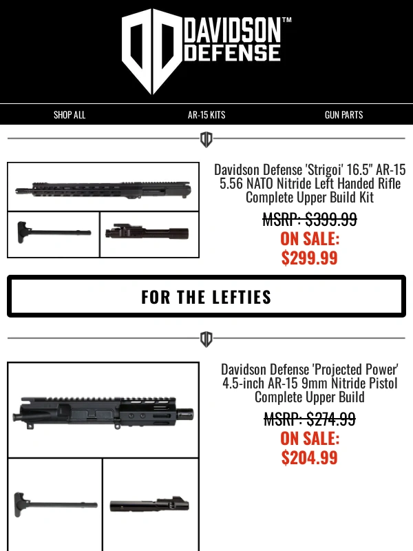 Davidson Defense - Your Build,Your way. Find the Right AR Upper