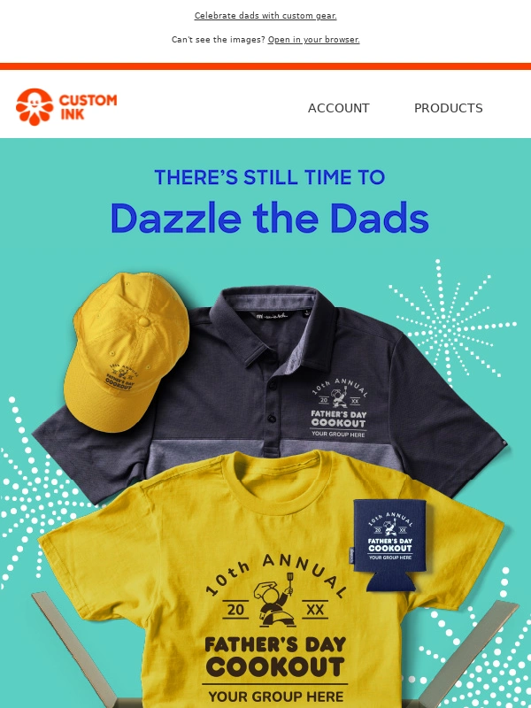 Customink - Order by Friday (5/30) for free shipping in time for Father’s Day!