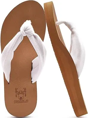 KuaiLu - Flip Flops, Arch Support, Women, Summer, Beach, Comfortable, Slip On