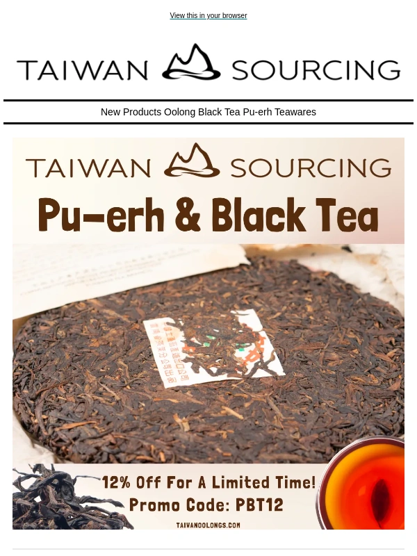 Taiwan - Save 12% On All Pu-erh And Black Tea