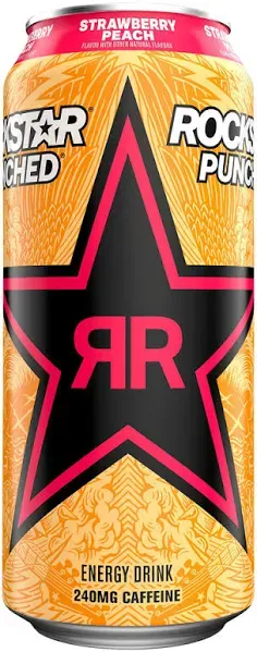 Rockstar Punched Strawberry Peach Energy Drink