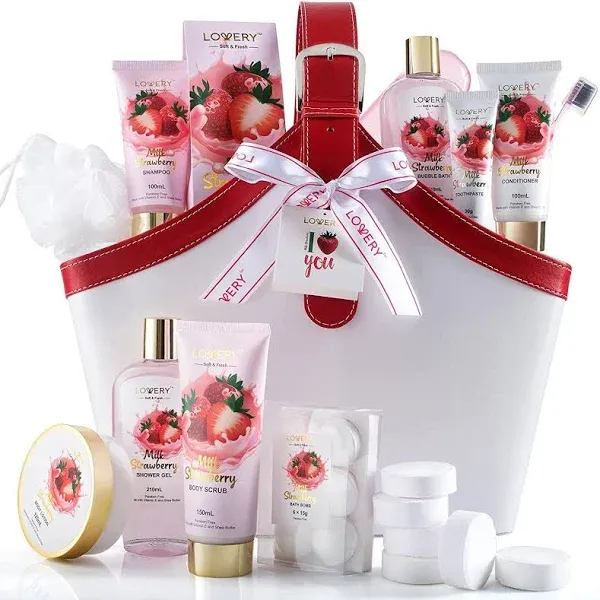 Lovery Home Spa Kit Gift Set Strawberry Milk 25Pcs