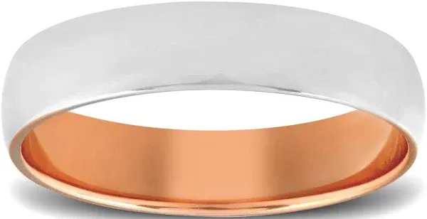 Pompeii3 Men's 10K Rose Gold Dome Wedding Band