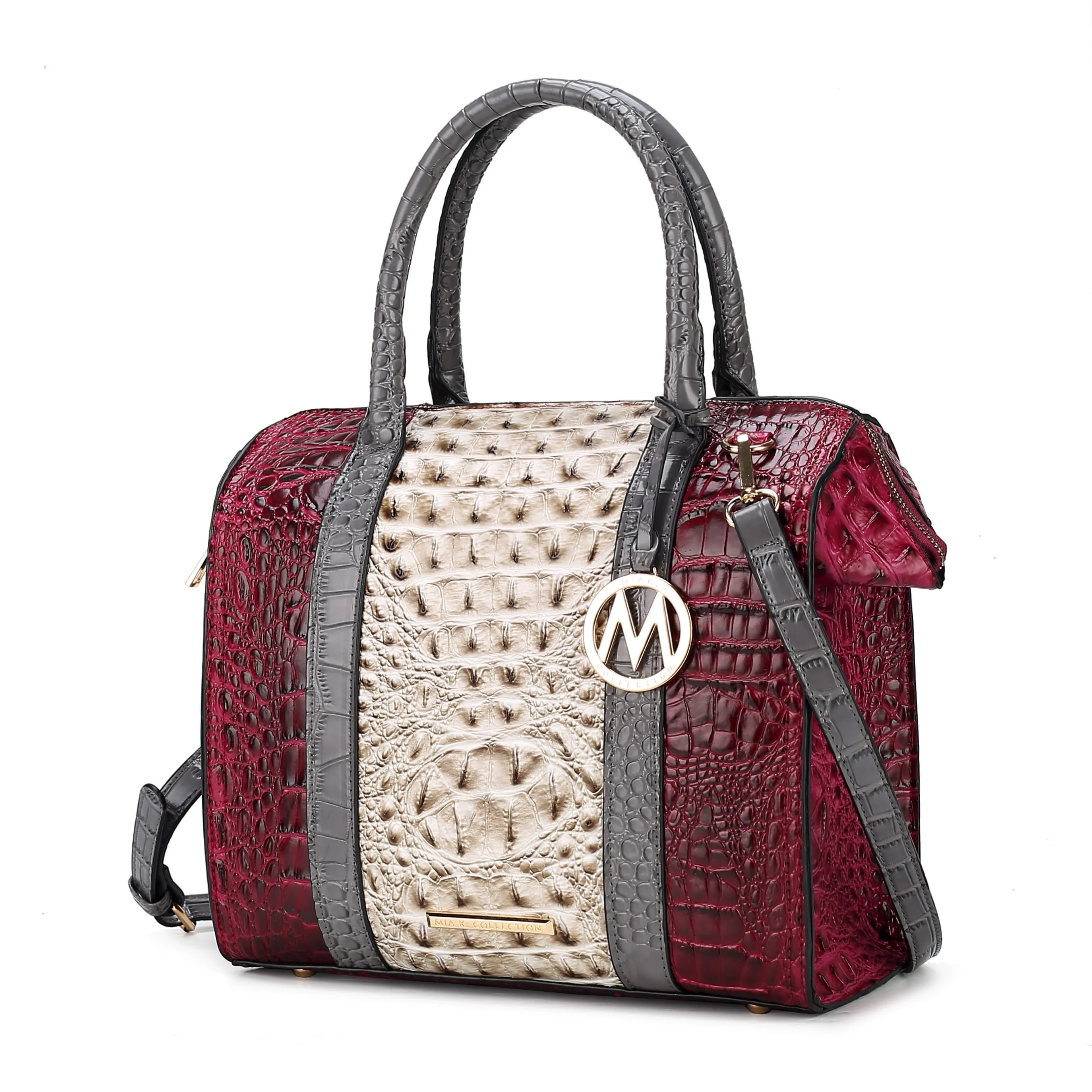 MKF Embossed Shoulder Bag