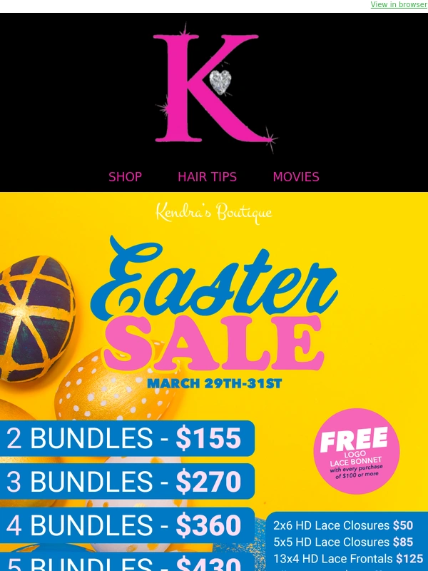 Kendra's Boutique - Hop into our Easter Sale! ?