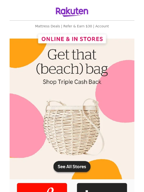 Rakuten - Stack the summer cash with Triple Cash Back ???