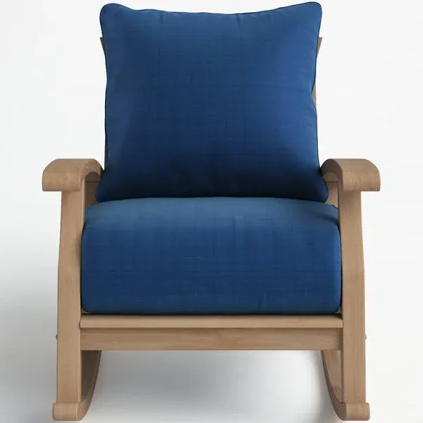Birch Lane Summerton Rocking Solid Wood Chair with Cushions