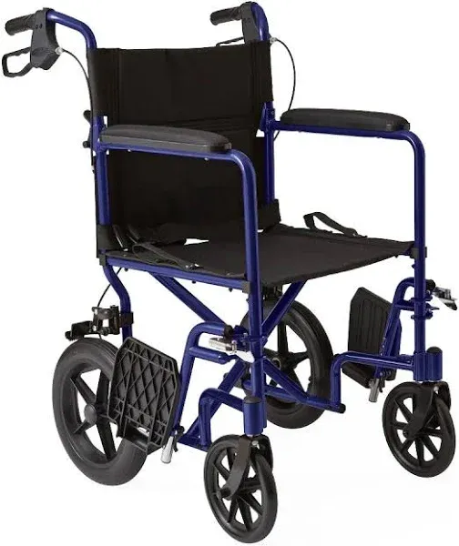Medline Aluminum Transport Chair with 12" Wheels