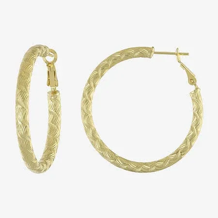 14K Gold Over Brass Hoop Earrings