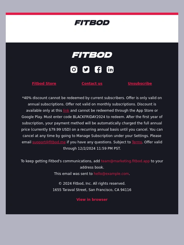 Fitbod - 40% OFF Fitbod—ONLY this weekend!
