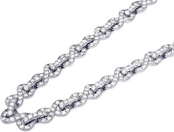 Infinity Link 30.04 Ct Diamond Cuban Chain Necklace in Gold