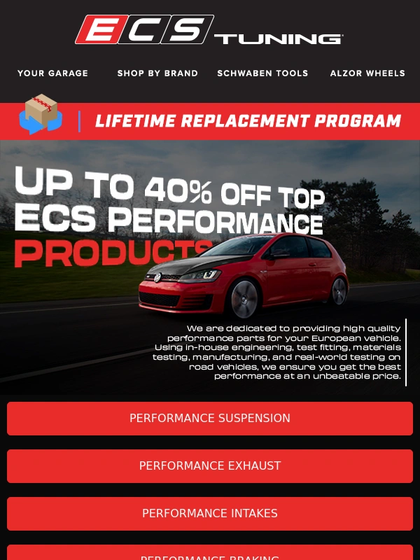 ECS Tuning - Final Hours Up To 40% Off ECS Performance Parts!