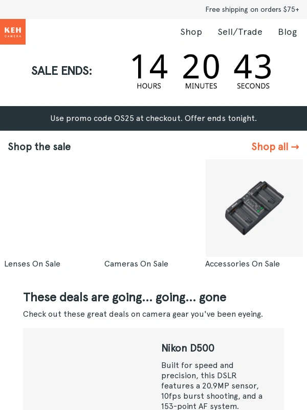 Keh - ENDS TODAY! 10% off Overstock gear