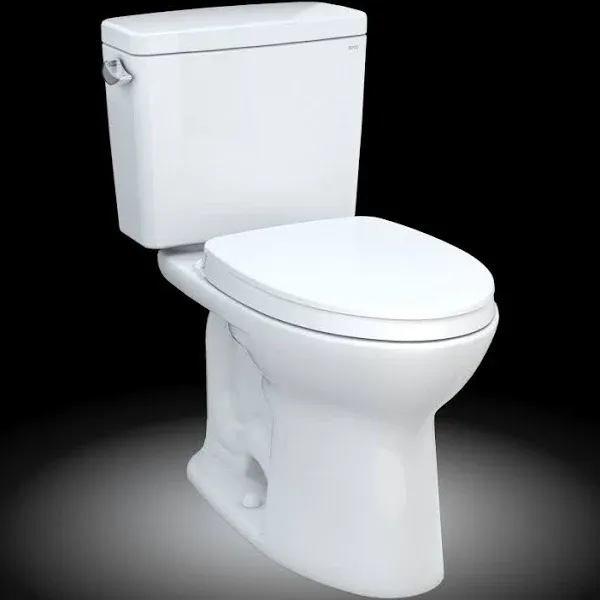 TOTO Drake Two-Piece Elongated 1.6 GPF Universal Height Tornado Flush Toilet
