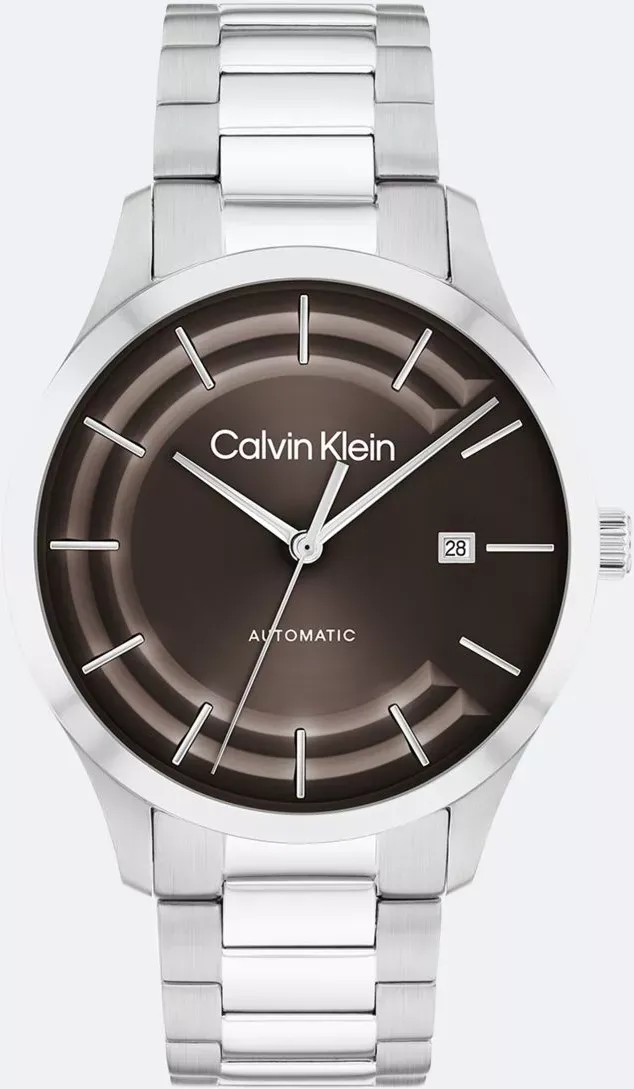 Calvin Klein Men's Automatic H-Link Bracelet Watch - Brown